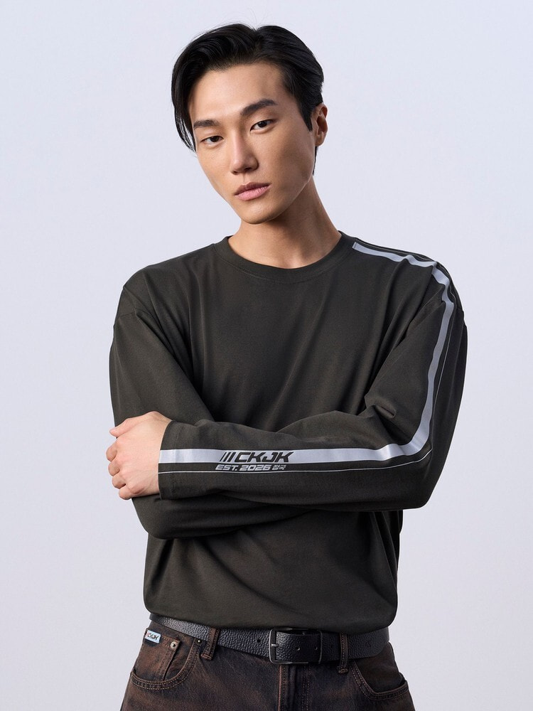 長袖Tシャツ - レーシングストライプ リラックスTシャツ | カルバン