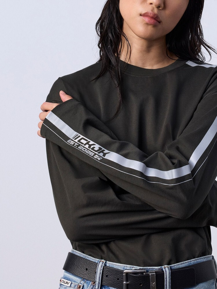 長袖Tシャツ - レーシングストライプ リラックスTシャツ | カルバン