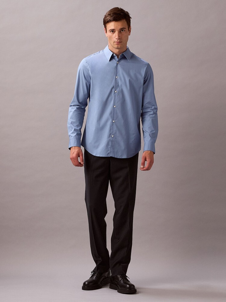 【カルバンクライン】オケージョンドレス スカイブルー サイズM 楽天市場】【中古】【古着】 Calvin Klein 長袖 無地シャツ L