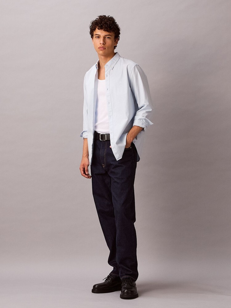 シャツ - ロングスリーブソリッドオックスフォードクラシックシャツ 27