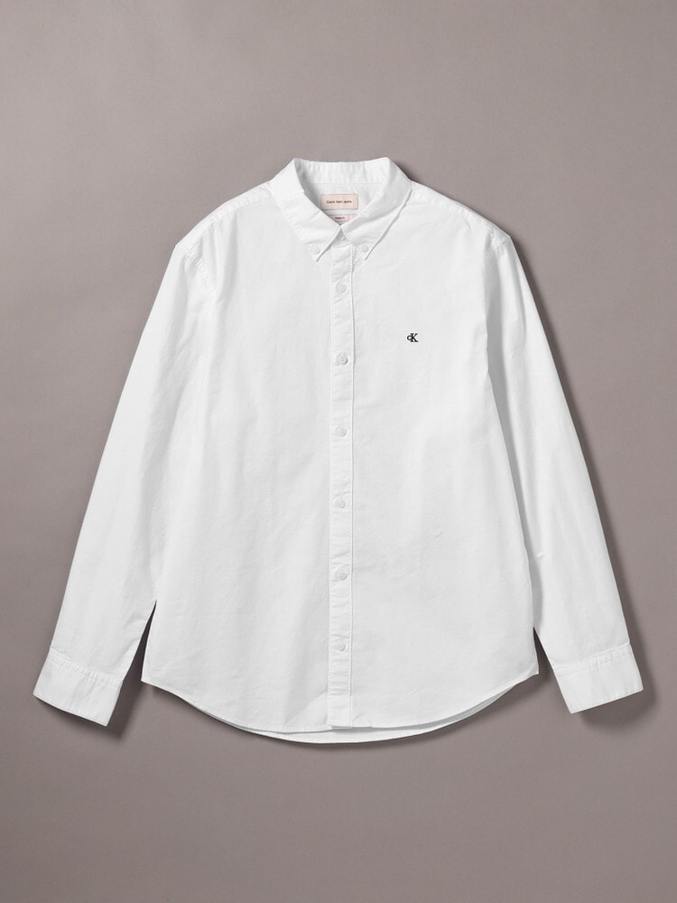 シャツ - ロングスリーブソリッドオックスフォードクラシックシャツ