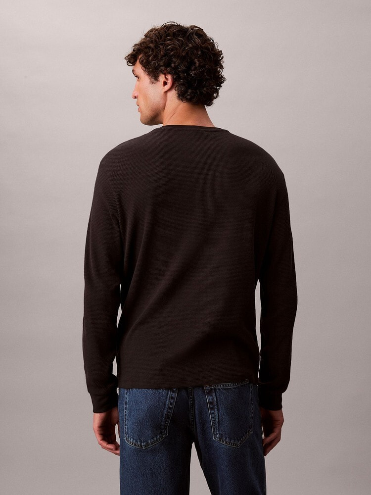 長袖Tシャツ - ロングスリーブワッフルバッジクルーネックTシャツ 4