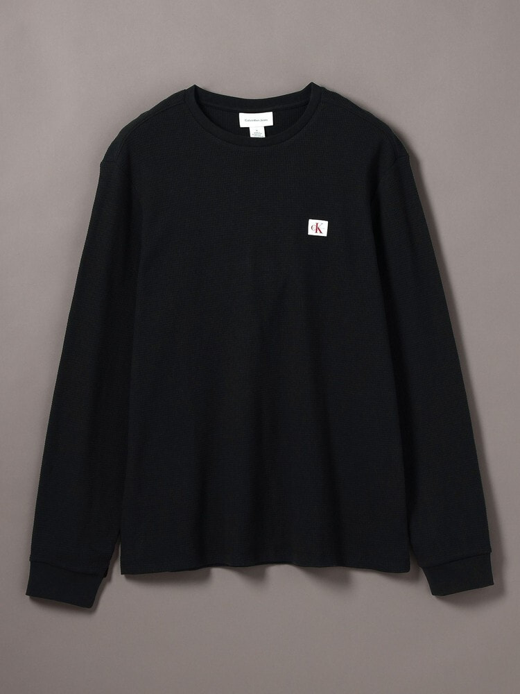 長袖Tシャツ - ロングスリーブワッフルバッジクルーネックTシャツ 7