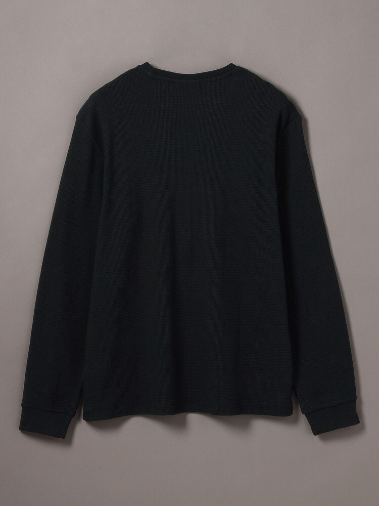 Tシャツ - ロングスリーブワッフルバッジクルーネックTシャツ