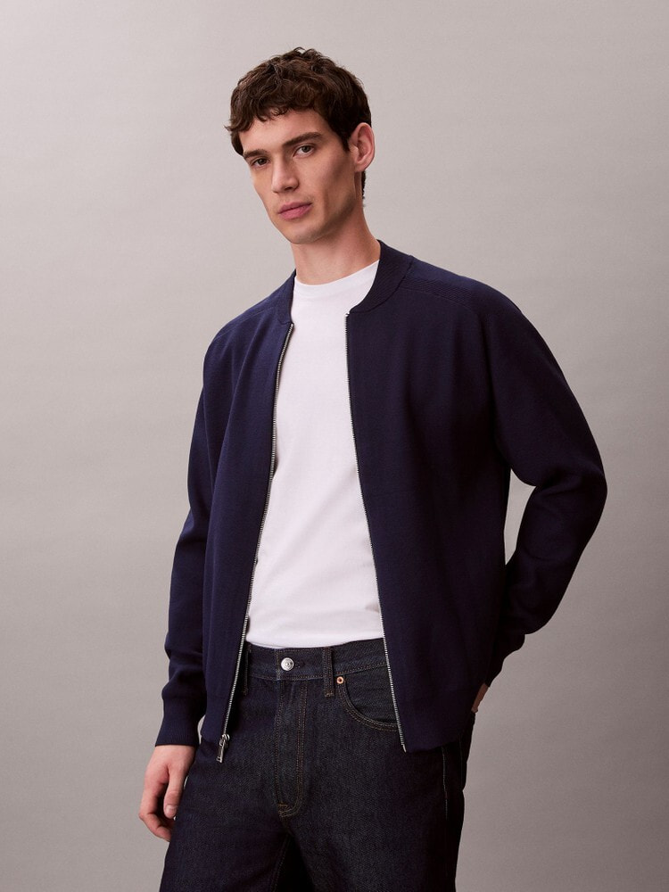 ニット - ロングスリーブニットフルジップブルゾン | カルバン