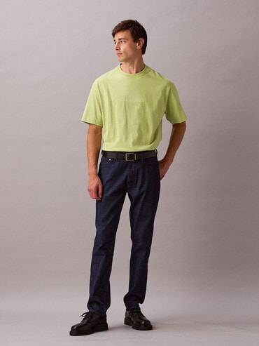 【  Jeans】CKロゴ/スリムコーテッドデニム Calvin Klein (カルバンクライン) ウォッシュ加工 ジップフライ