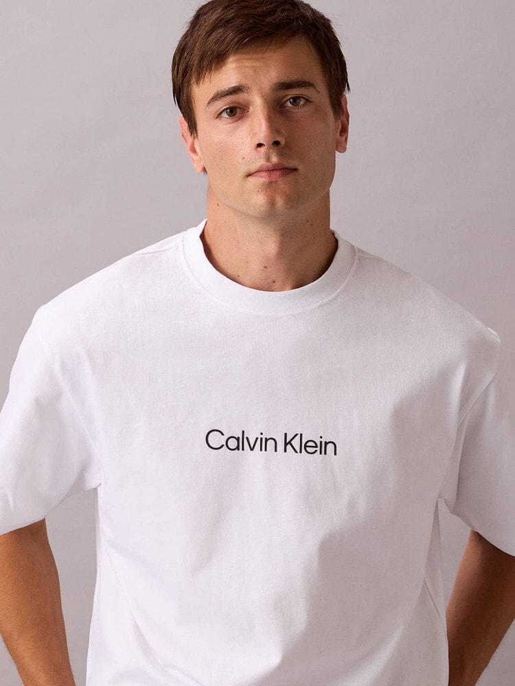 【CK Jeans】 リラックス フィット ロゴ 長袖 Tシャツ Calvin Klein tシャツ 「WEB限定」ユニセックス CK ロゴ