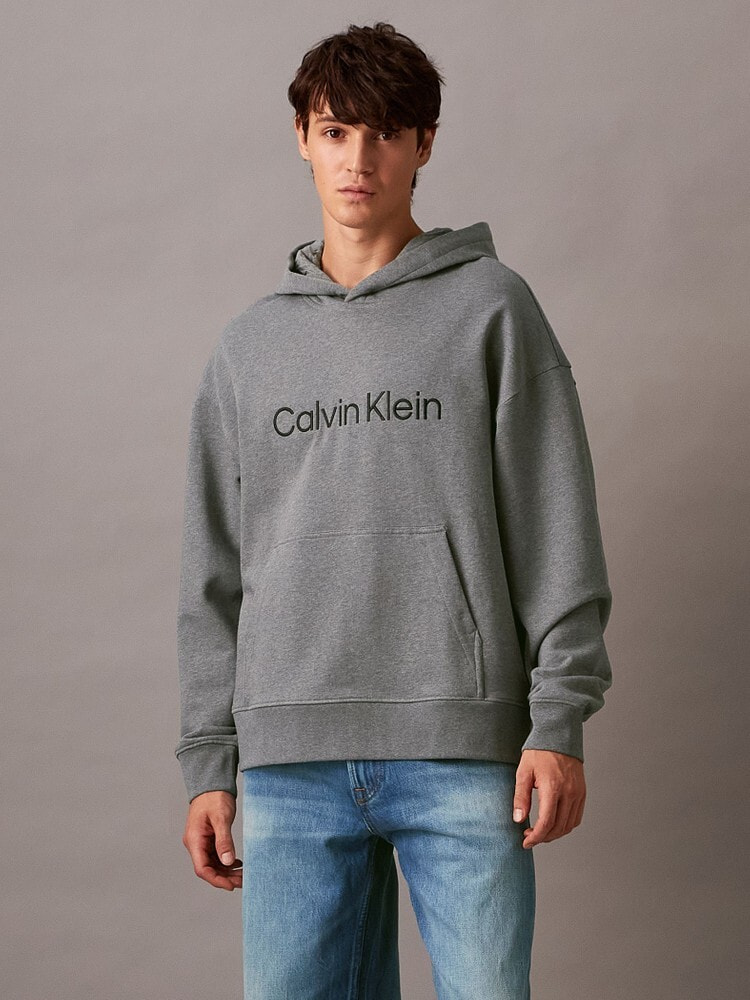 ✨新品☆未使用✨CalvinKlein✨パーカー 黒 ロゴ総柄 - パーカー