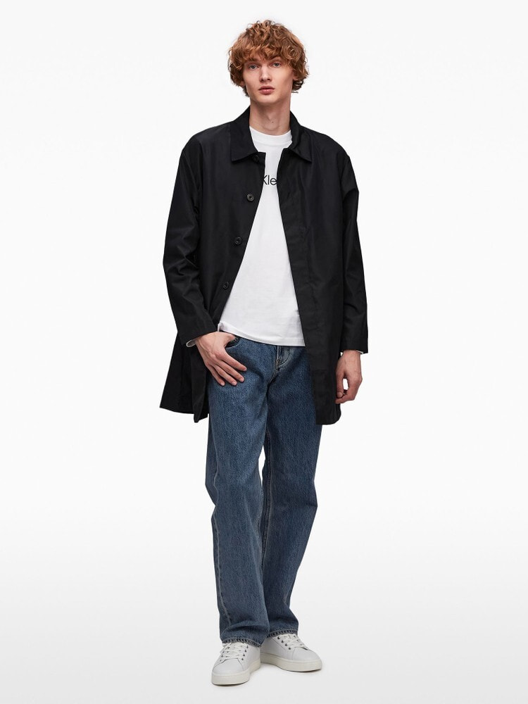 Calvin Klein　ナイロン　ホワイト　ロングコート　ジャケット