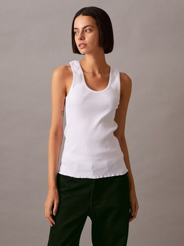 【  Jeans】メンズ CKロゴ バッジ リブ タンク Calvin Klein Jeans】メンズ CKロゴ バッジ リブ タンク