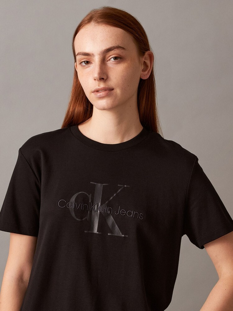 《公式》Tシャツ - モノグラムロゴTシャツ(CALVIN KLEIN JEANS|WOMEN)