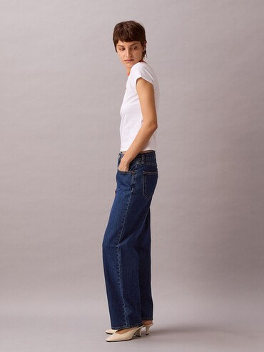 【  Jeans】CKロゴ/ハイライズスバレルデニム ジーンズ(デニムパンツ) - ハイライズストレートジーンズ