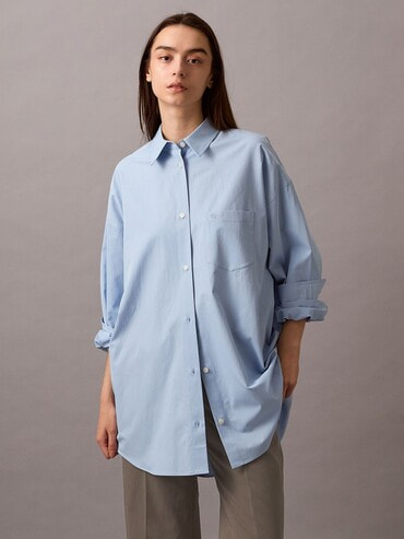 売れ筋商品|||カルバンクライン シャツ レディース トップス OVERSIZED - Button-down blouse - denim light Calvin Klein Jeans OVERSIZED - Button-down blouse - denim