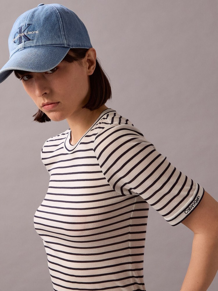 【 】CK Jeans シルクリブスリムTシャツ◆送料無料◆ 2点以上でさらに10%OFF】Tシャツ - シルクリブスリムTシャツ