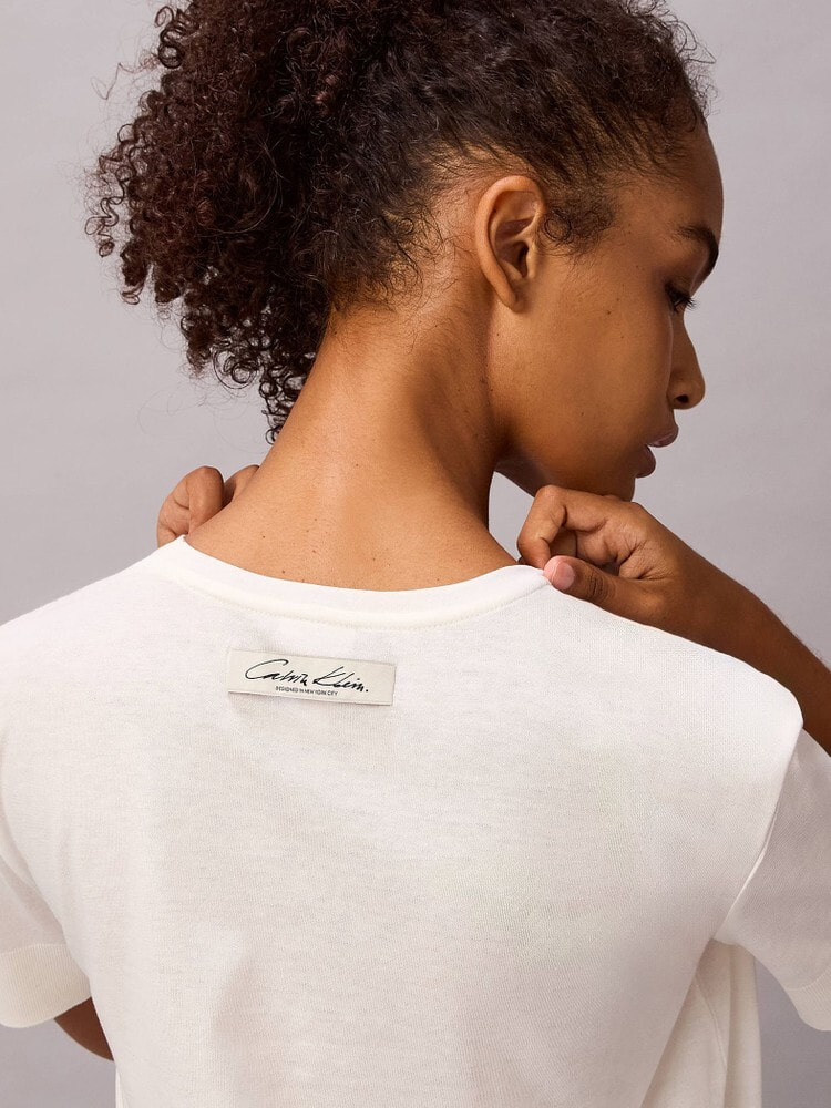 ニット - ショートスリーブシルクコットンクルーネックTシャツ 10