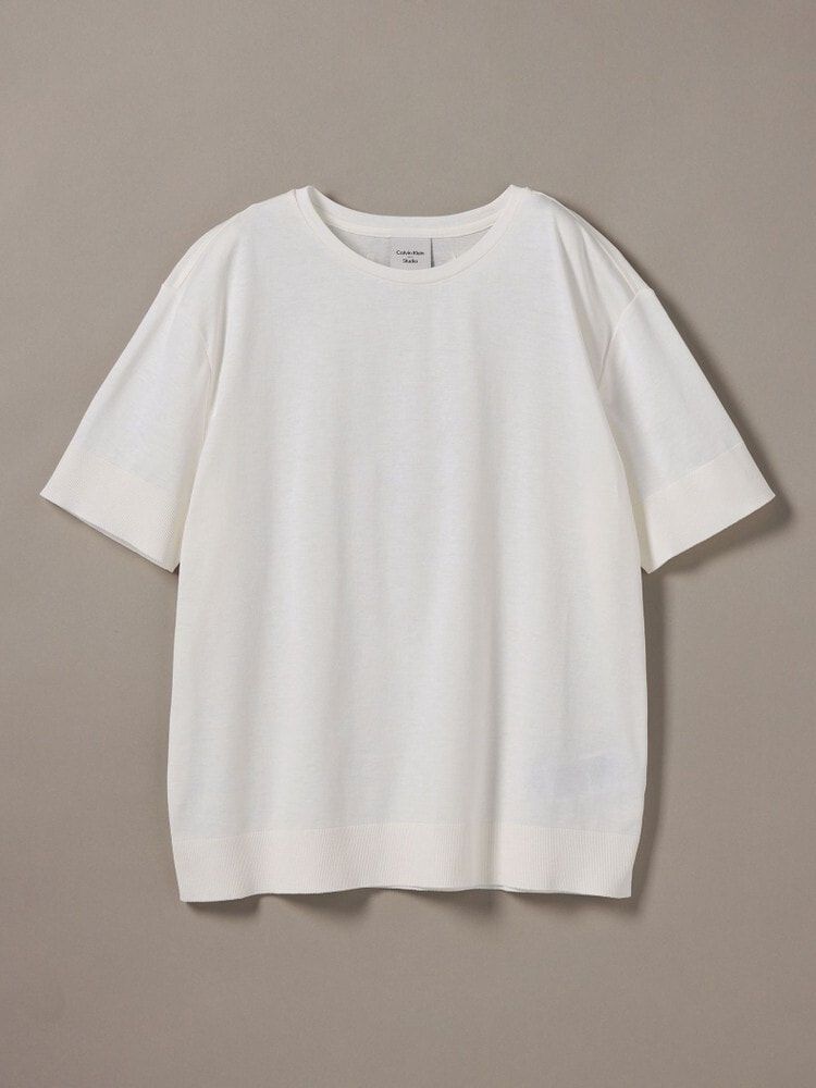 ニット - ショートスリーブシルクコットンクルーネックTシャツ 12