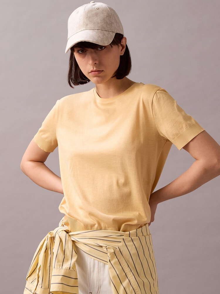 Tシャツ・カットソー IONSEOUL soft golgi henly neck T (4color) JE959 ロゴ刺繍半袖Tシャツ（Tシャツ/カットソー）｜NICOLE CLUB FOR