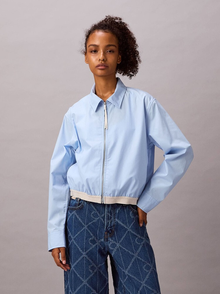  カルバンクライン　クロップドダッドデニムシャツ セール】クロップドダッドデニムシャツ（シャツ/ブラウス）｜Calvin