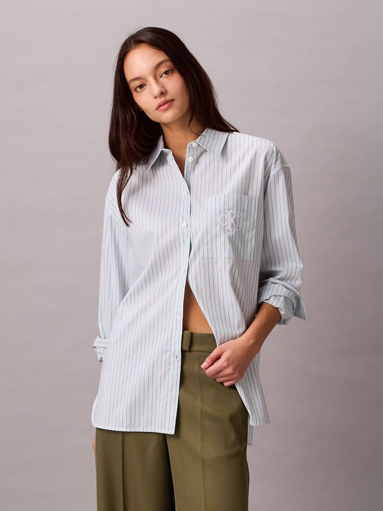 カルバン・クライン   Lantern Sleeve Clip Chiffon レディース シャツ トップス Soft Whit Elegant White Chiffon Shirts Women Lantern Sleeve Korean