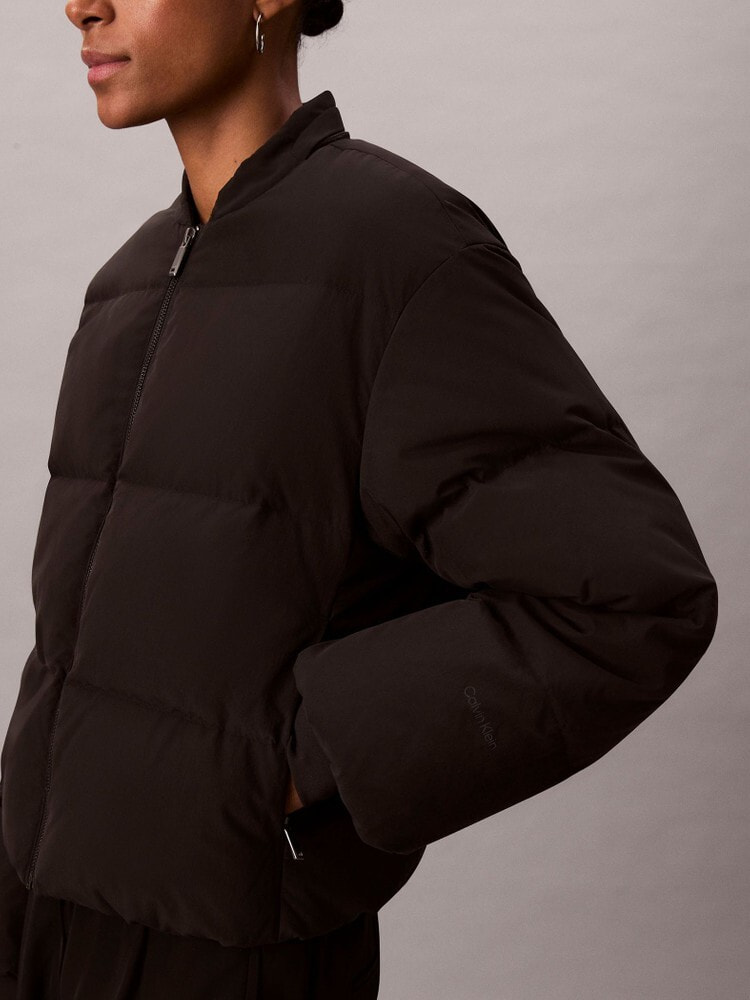 CK ショート丈ダウンジャケット 黒 Calvin Klein ブラック ダウンジャケット 黒 ショート丈