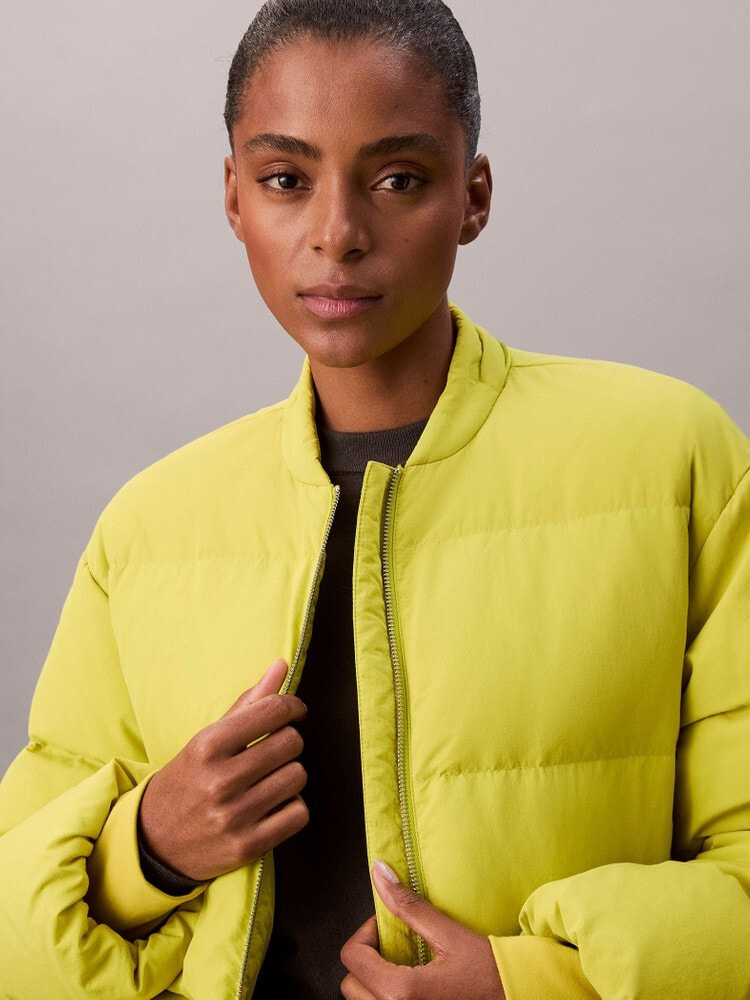 ダウンジャケット - スカーフショートダウンパッファジャケット