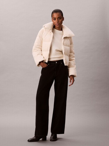 ダウンジャケット - コーデュロイインサレーションダウンパッファ