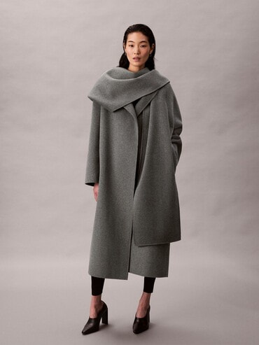 コート - ウールブレンドスカーフコート | カルバン・クライン 公式