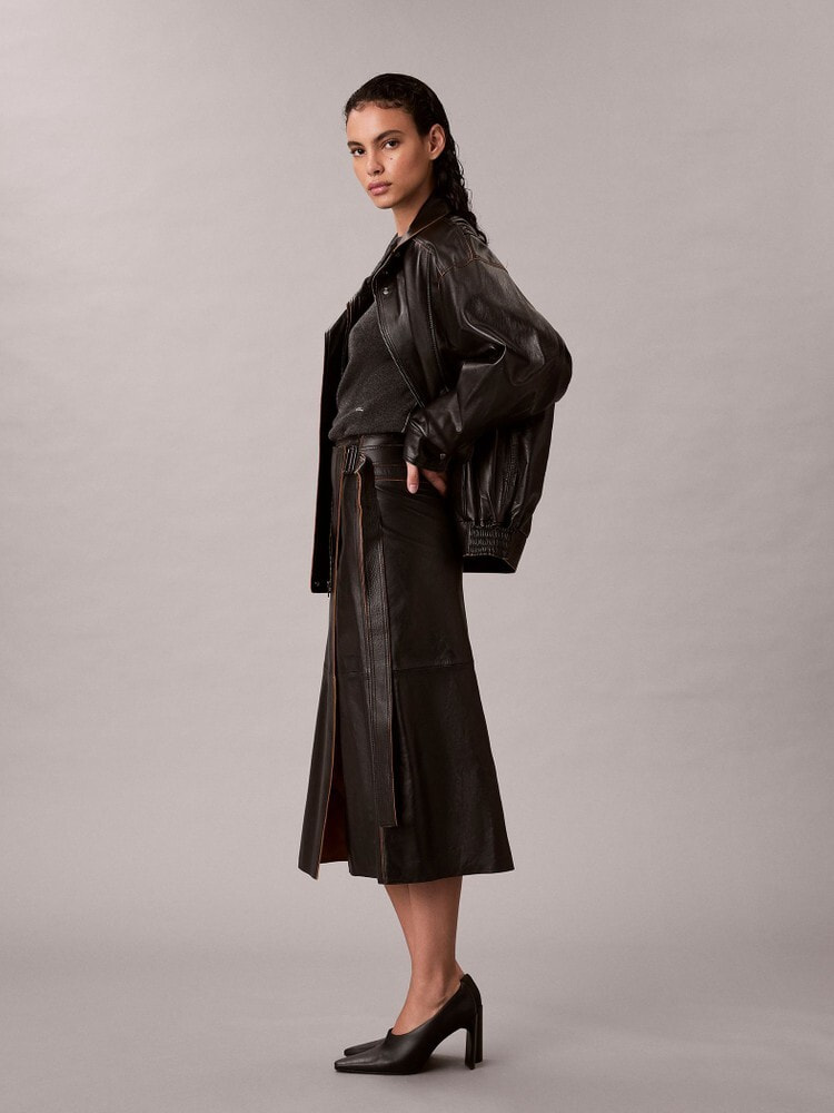 スカート - ラムレザーラップスカート | カルバン・クライン 公式