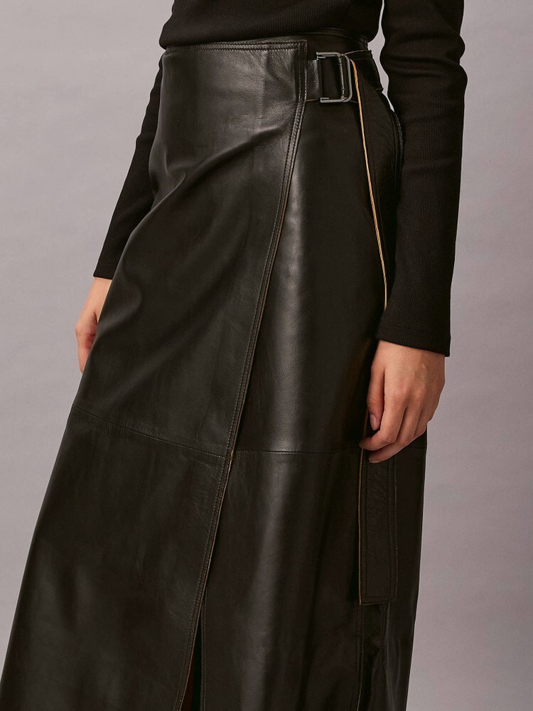 スカート - ラムレザーラップスカート | カルバン・クライン 公式