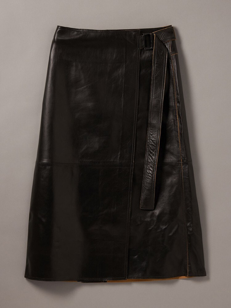 〈ヴィンテージ〉ジルサンダー レザーラップスカート スカート - ラムレザーラップスカート | カルバン・クライン 公式
