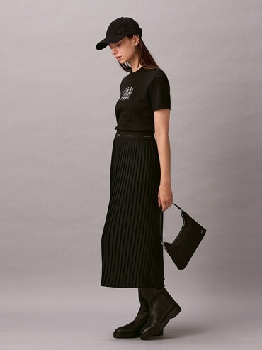 スカート - ロゴプリーツミディスカート | カルバン・クライン