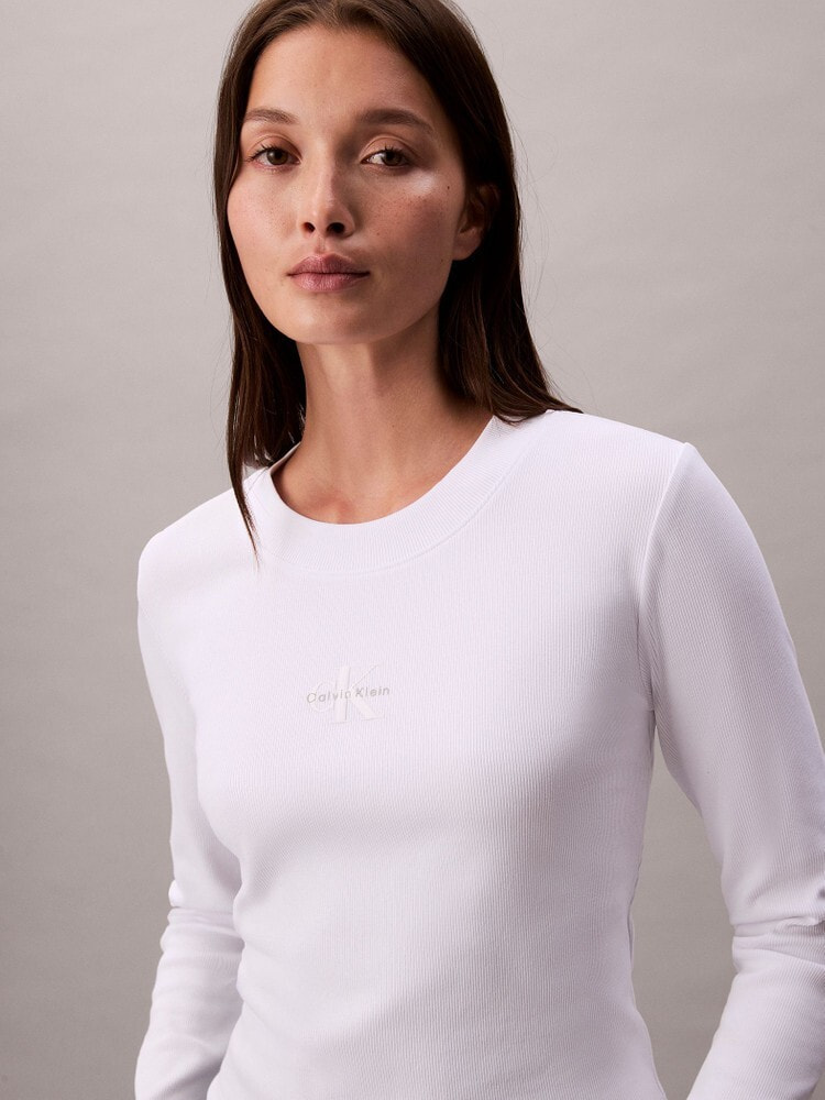 カルバンクライン　ロングスリーブモノグラムベビーTシャツ 長袖Tシャツ - ロングスリーブモノグラムベビーTシャツ