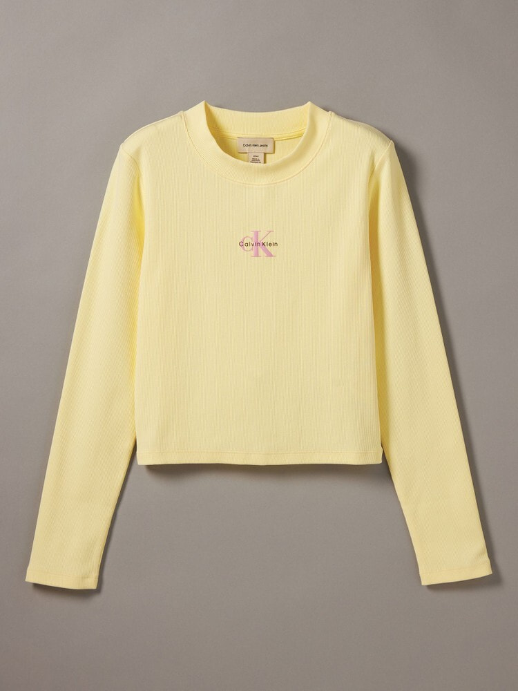 カルバンクライン　ロングスリーブモノグラムベビーTシャツ 長袖Tシャツ - ロングスリーブモノグラムベビーTシャツ