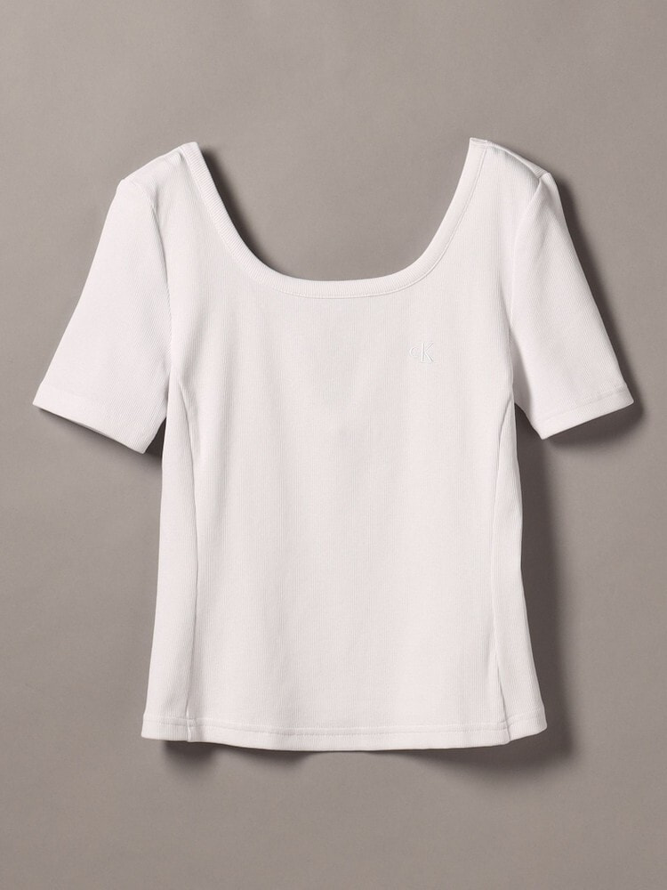 【 】CKJ ショートスリーブリブTシャツ◆送料無料 2点以上でさらに10%OFF】Tシャツ - ショートスリーブラウンド