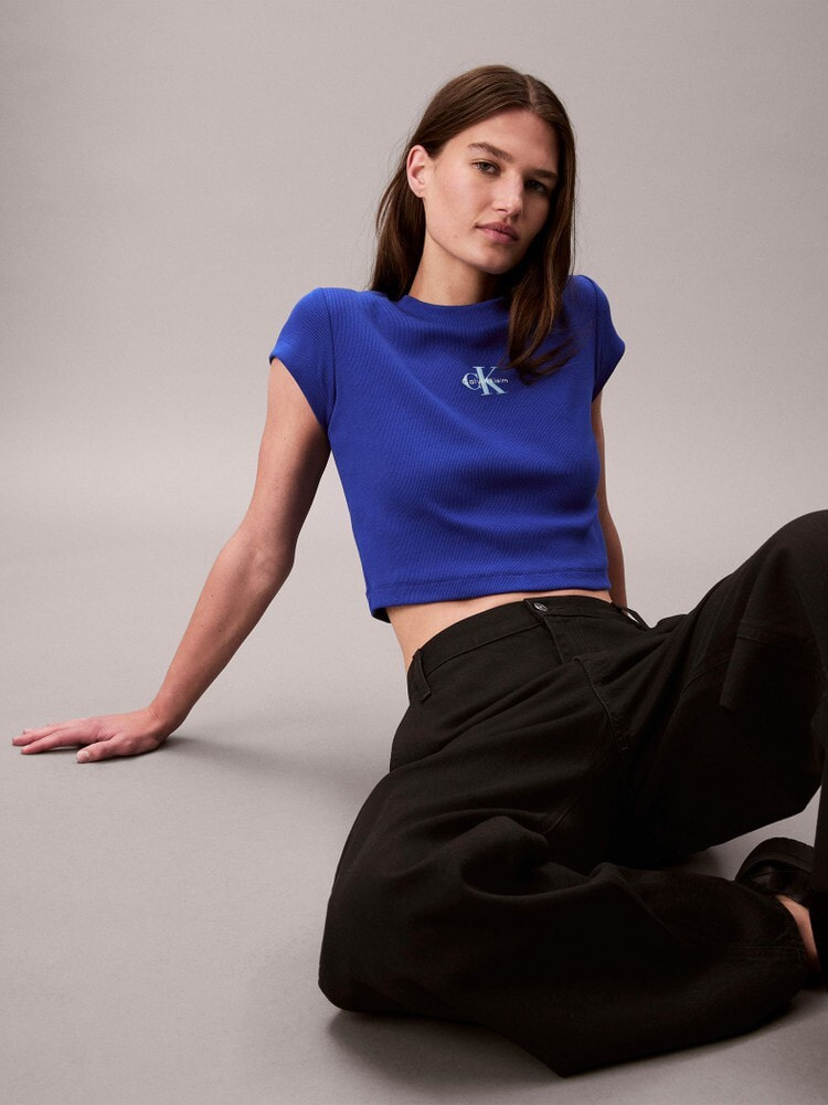 【 】CKJeans ラベルリップベビーティー◆送料無料◆ Calvin Klein｜(W)【公式ショップ】 カルバンクライン