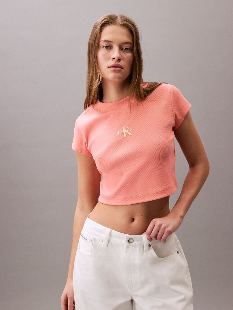 【カルバンクライン】リンガー ベビーTシャツ カルバンクライン】ユニセックス ベビーリンガーTシャツ (Calvin