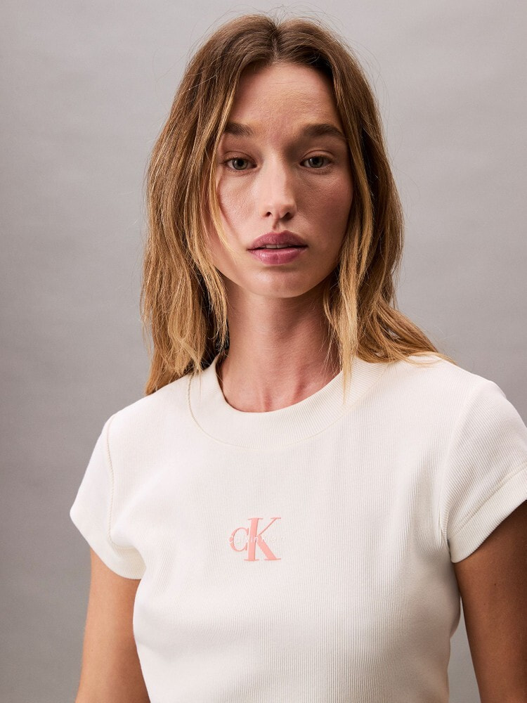 【 】★送料・関税込★モノグラム ベビー Tシャツ モノグラムベビーTシャツ（Tシャツ/カットソー）｜Calvin Klein