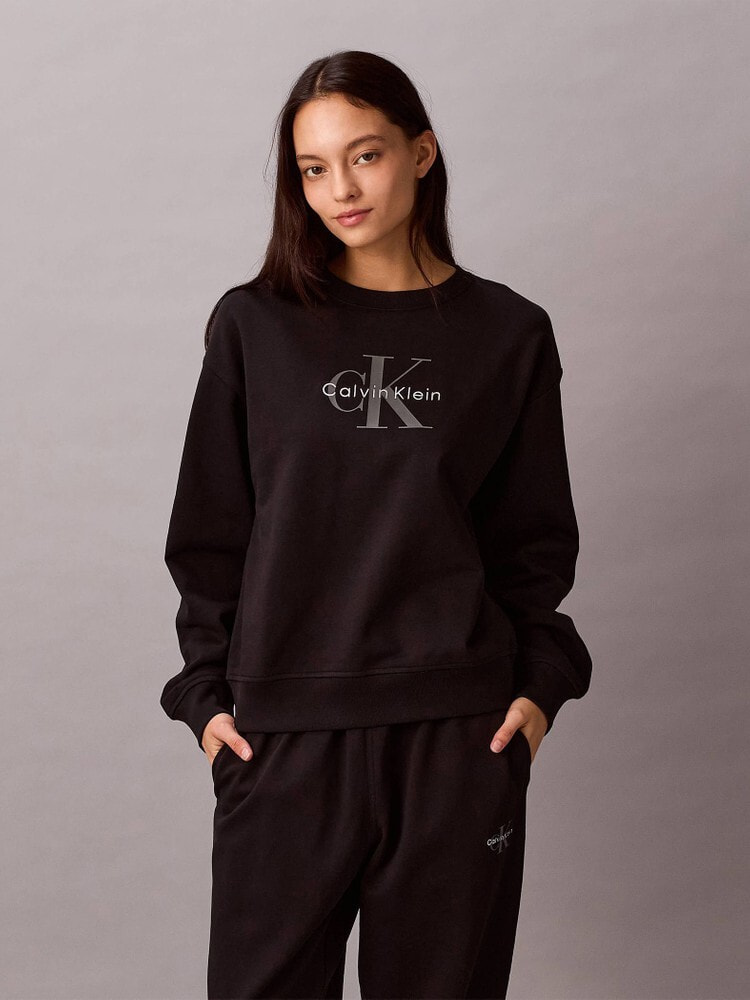 スウェット - ロングスリーブモノグラムロゴフレンチテリースウェット