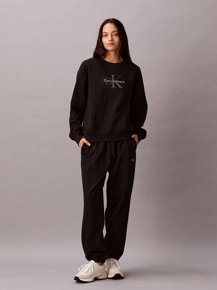 スウェット - ロングスリーブモノグラムロゴフレンチテリースウェット