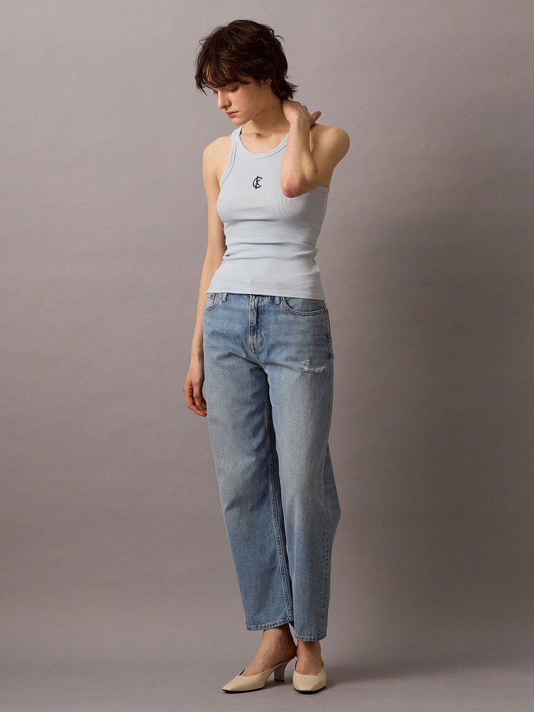 [  Jeans] cKコットンリブタンクトップ 2カラー セール】コットンカウンターリブタンクトップ（タンクトップ