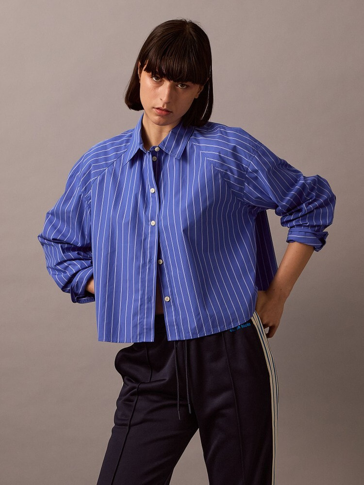 cyclas ストライプシャツ　34サイズ　シークレットクローゼット 美品 cyclas ストライプシャツ 34サイズ シークレットクローゼット