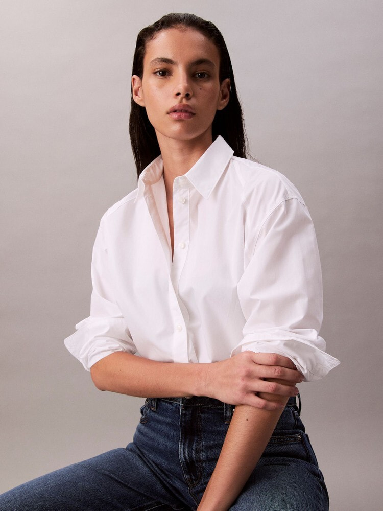   カルバンクライン　シャツ　染め　モード　ホワイト Calvin Klein カルバンクライン シャツ 染め モード ホワイト
