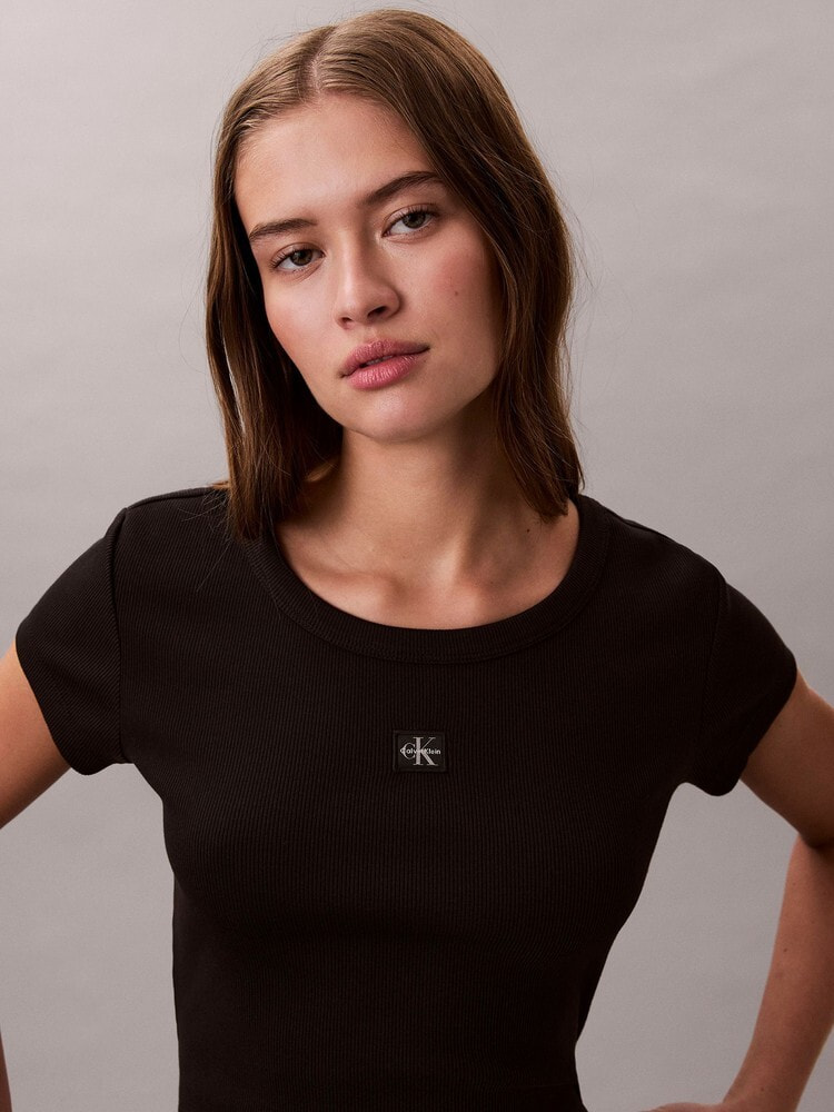 Tシャツ - クルーネックリブクロップドTシャツ | カルバン・クライン