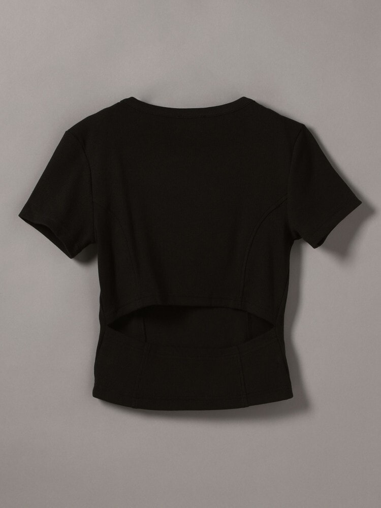 Tシャツ - オープンバッククロップドTシャツ 7