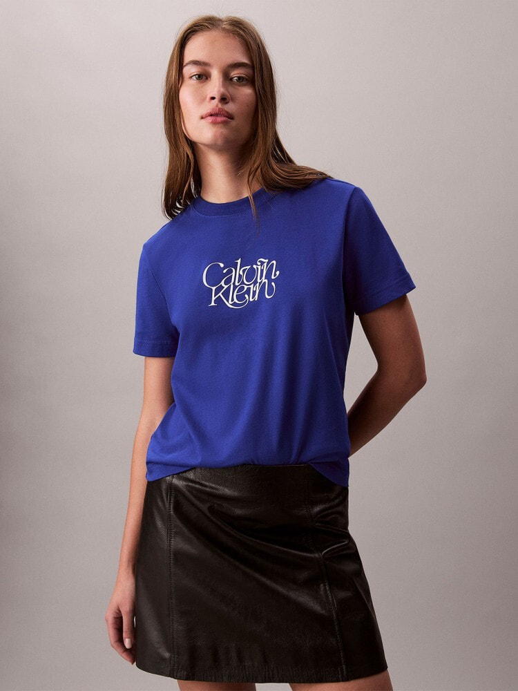 Tシャツ - スクリプトロゴプリントショートスリーブTシャツ[TU / トゥ着用商品] 8