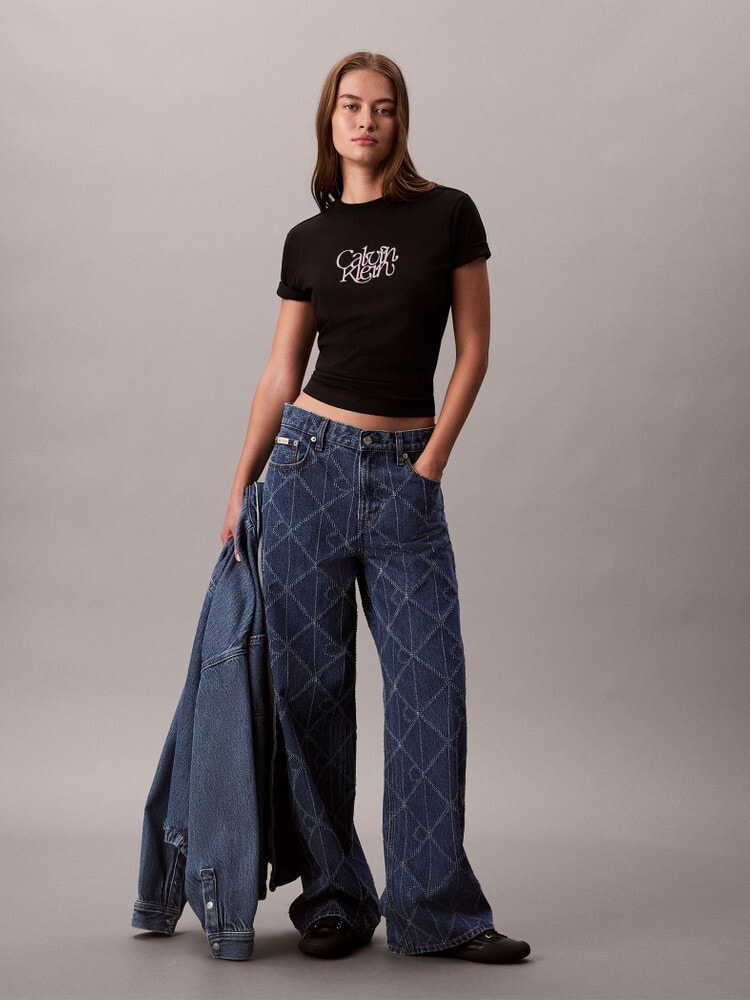 Tシャツ - スクリプトロゴプリントショートスリーブTシャツ[TU / トゥ着用商品] 2