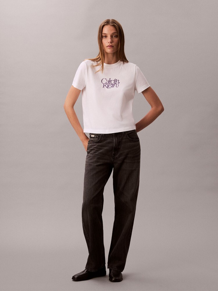Tシャツ - スクリプトロゴプリントショートスリーブTシャツ[TU / トゥ着用商品] 16
