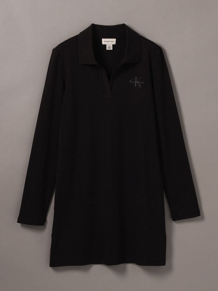 ワンピース - ロングスリーブリブポロミニワンピース | カルバン