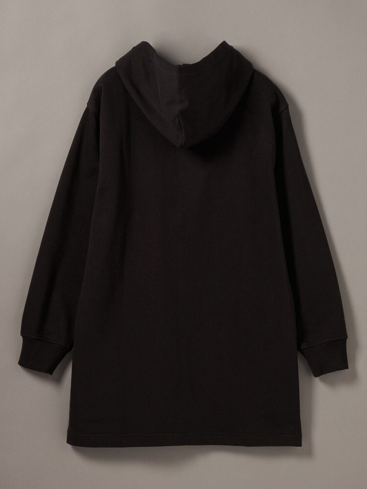 カルバンクライン ロゴスウェット 黒 ワンピース オーバーサイズ ワンピース - プレミアムテリーモノロゴスウェットフーディー