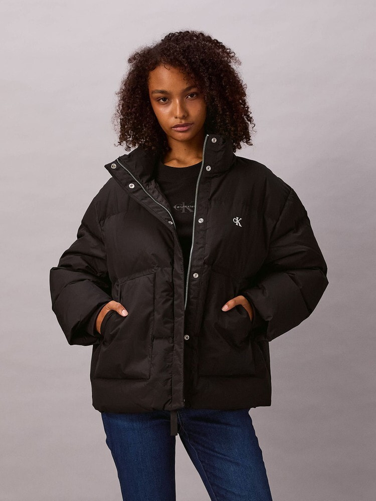 ダウンジャケット - ショートレングススタンドカラーダウンジャケット